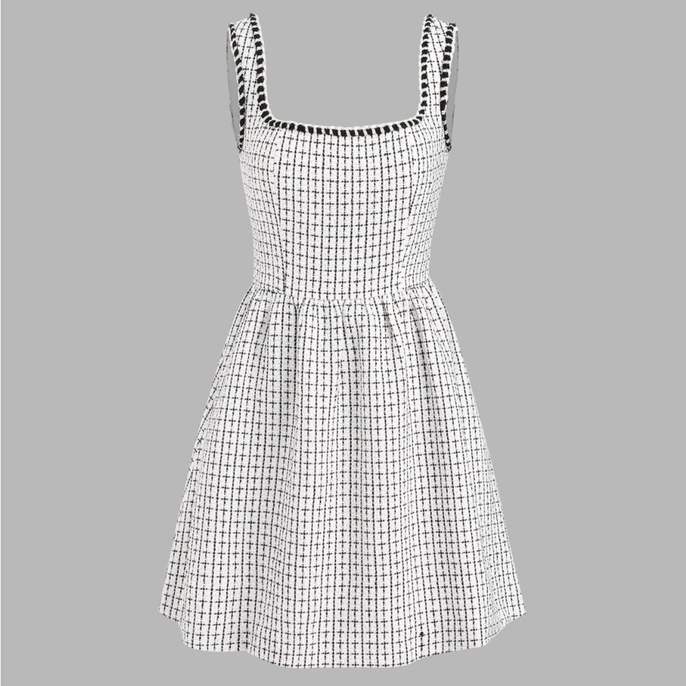 NWT Cider Black, White and Gold Tweed Dress xxs- with Pockets!!!